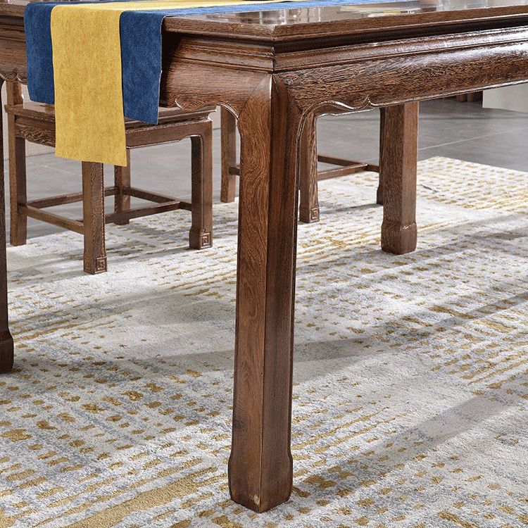 Traditional Style Solid Wood Dining Room Set with Fixed Rectangle Shape Table and 4 Legs Base