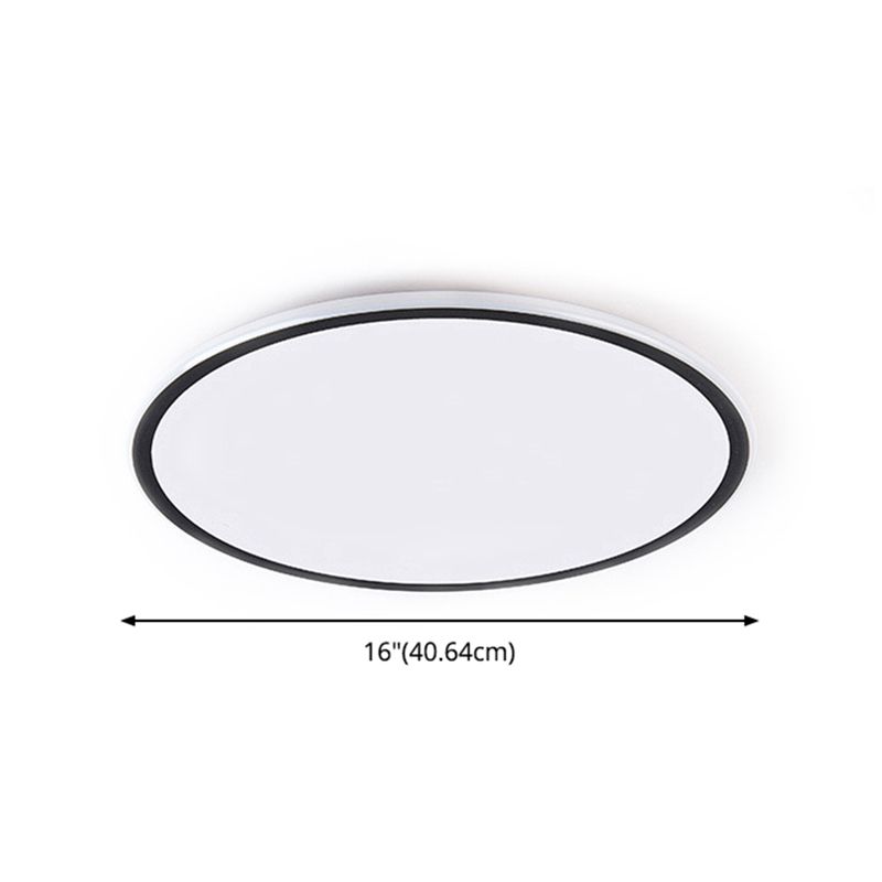 Plafonnier LED en aluminium simple encastré en forme de disque noir pour chambre à coucher