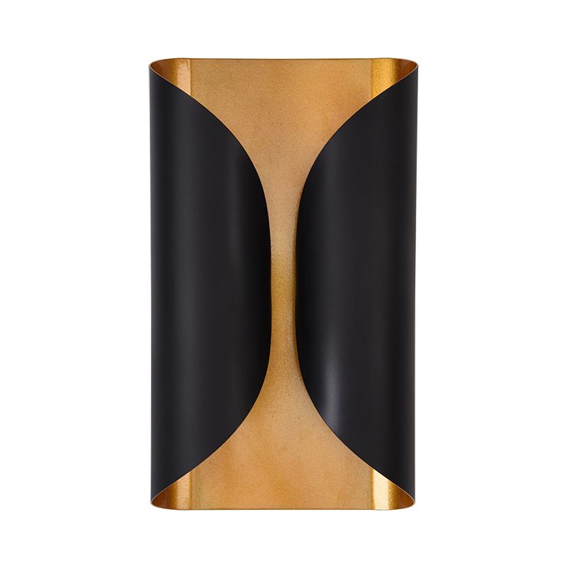 Lampada a parete in metallo curvo a parete contemporanea in stile oro-nere dell'illuminazione da parete