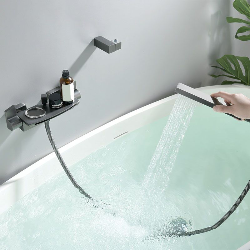 Modern Bathtub Faucet Handheld Shower Head Wall-mounted Waterfall Faucet