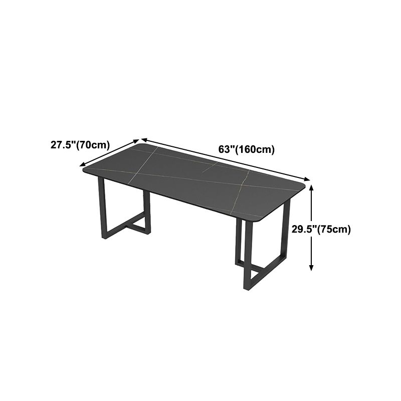 Industrial Style Dining Table Black Base Dining Table for Dining Room