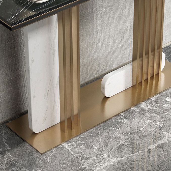 33.46" High Stone Console Table Rectangle Scratch Resistan Accent Table