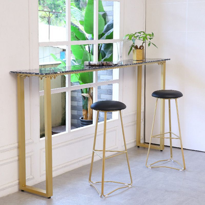 Contemporary Bar and Counter Stool Backless Stool with Metal Base