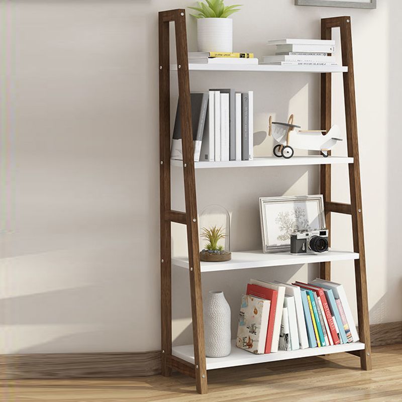 Modern Ladder Shelf Bookcase Wooden Bookshelf for Study Room