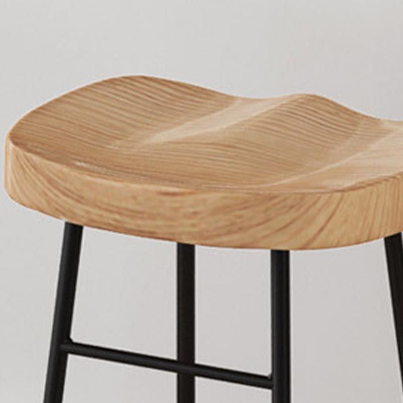 Modern Saddle Seat Bar-stool Solid Wood Counter Bar Stool for Home