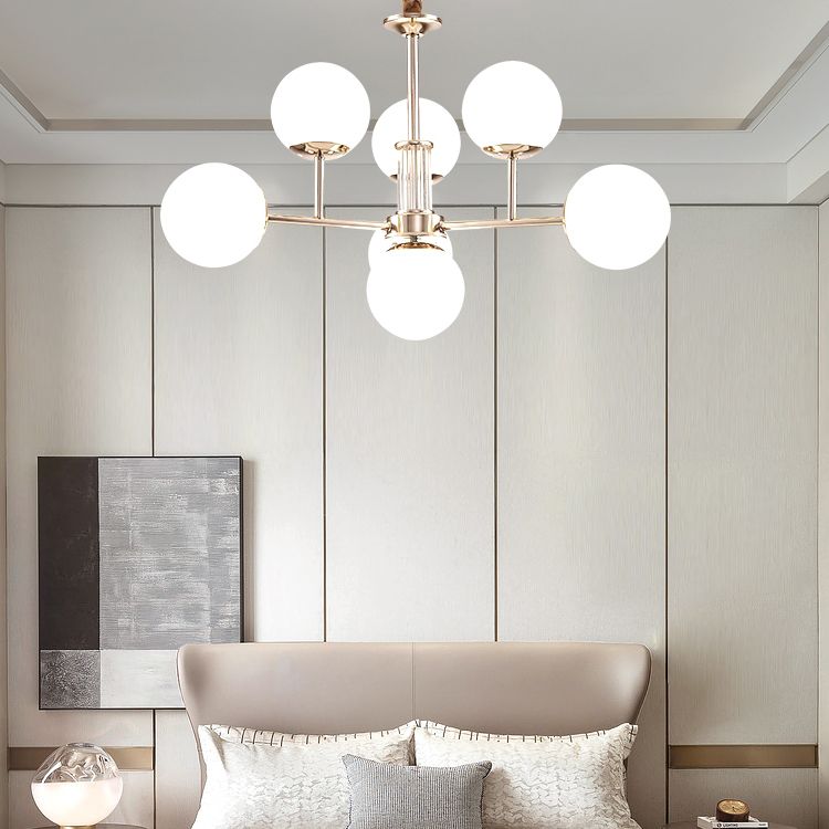 Araña de rama dorada luz colgante de estilo moderno para dormitorio de sala de estar