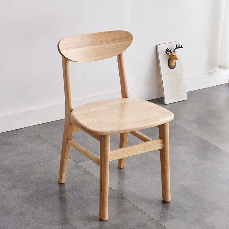 Modern Kitchen Opening Back Dining Side Chair Khaki Wood Dining Side Chair