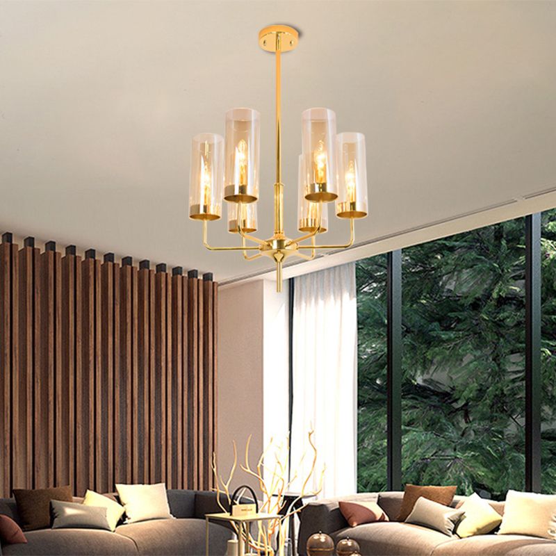 Traditional 6 Lights Golden Chandelier for Livinig Room