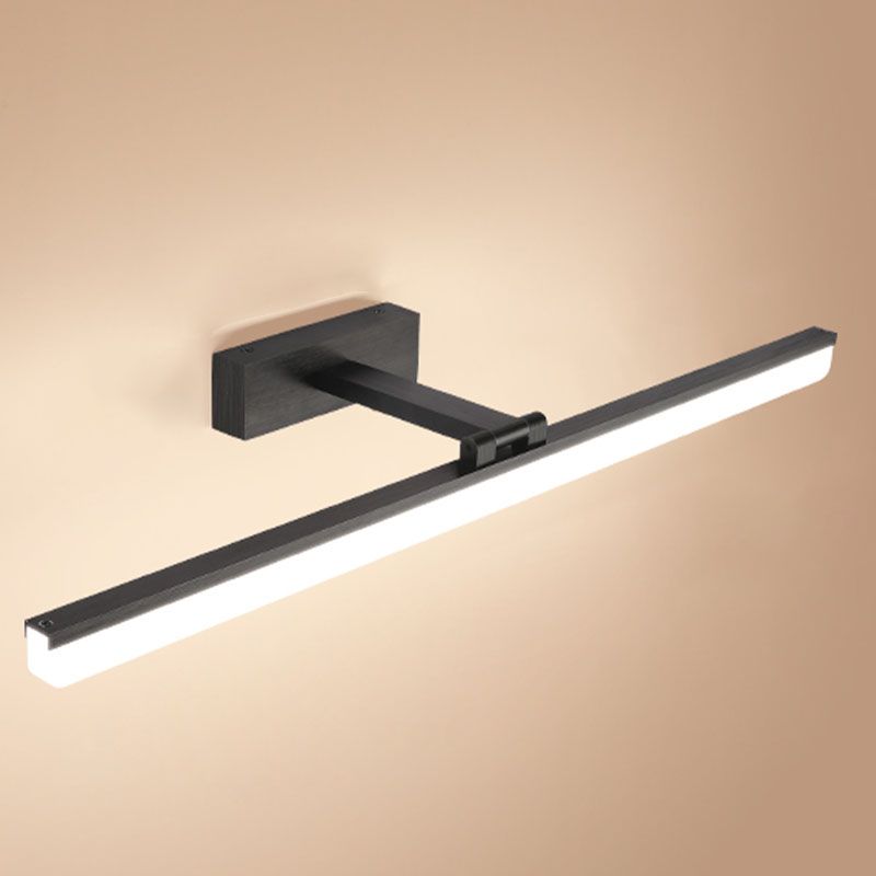 Metal 1-Light Linear Shade Wall Sconce Modern Style Mirror Wall Mount Light Fixture