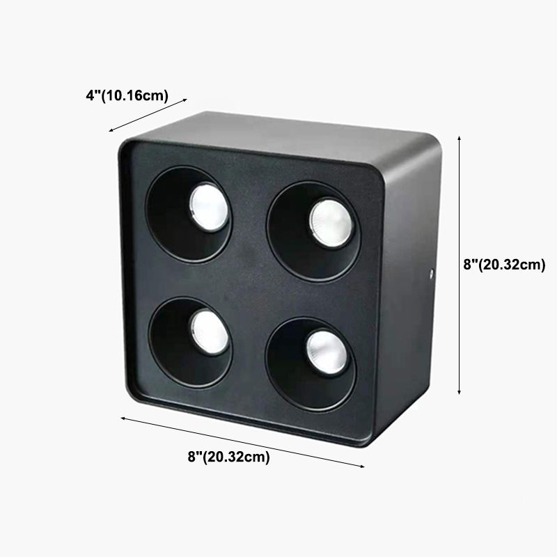 Plafonnier LED de forme carrée, Style Simple et moderne en aluminium, 4 lumières encastrées pour chambre à coucher