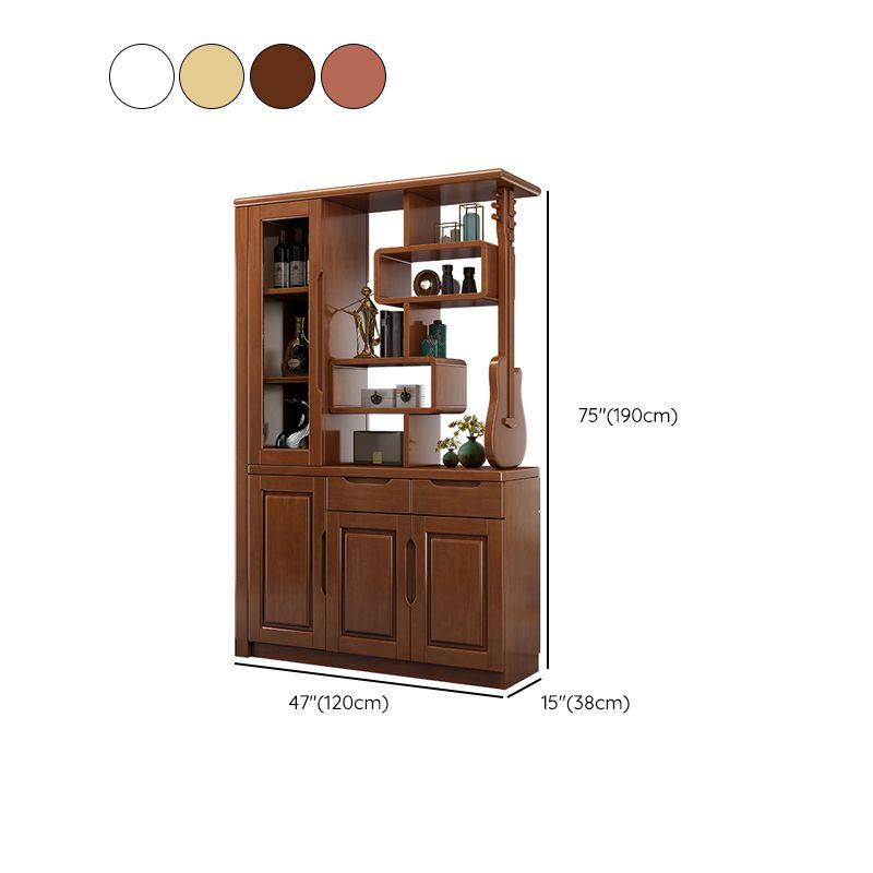 Solid Wood Cabinet 14.96" Wide Accent Cabinet with Drawers and Shelves