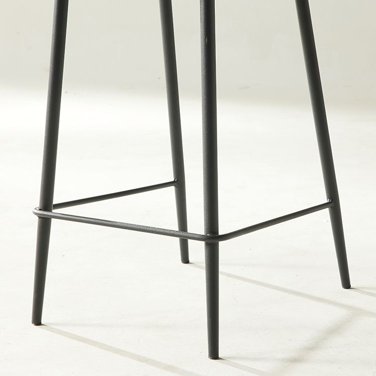 Modern Style Backrest Metal Counter Stool with Leather Cushion
