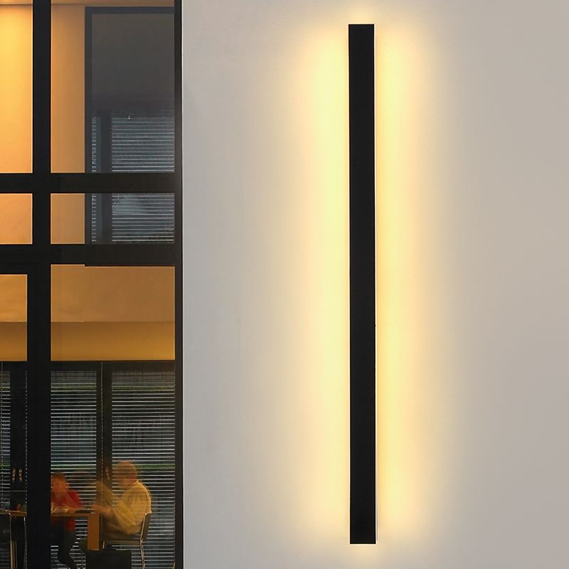 Forma de forma lineal. Media de pared de metal moderna 1 iluminación de montaje de pared de luz en negro
