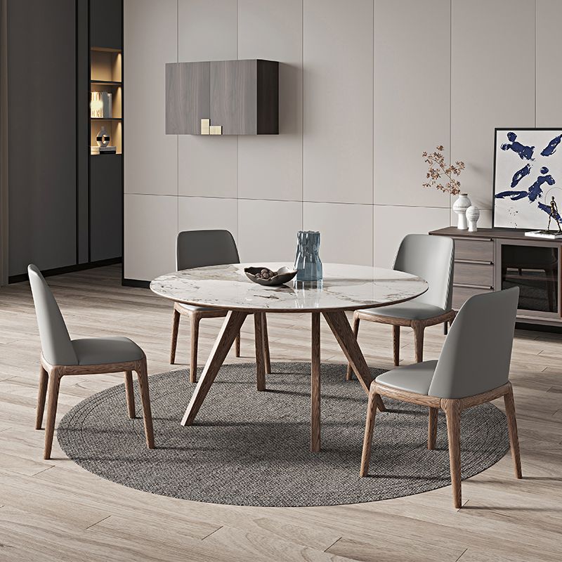 Round Dining Table Set 1/4/5 Pcs Solid Wood Frame Solid Wood Frame