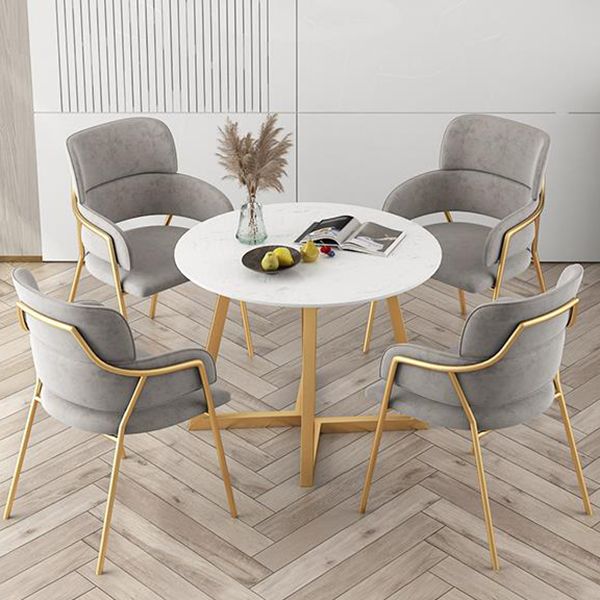 Glam Round Dinette Set 1/4/5 Pieces Marble Dining Table Sets