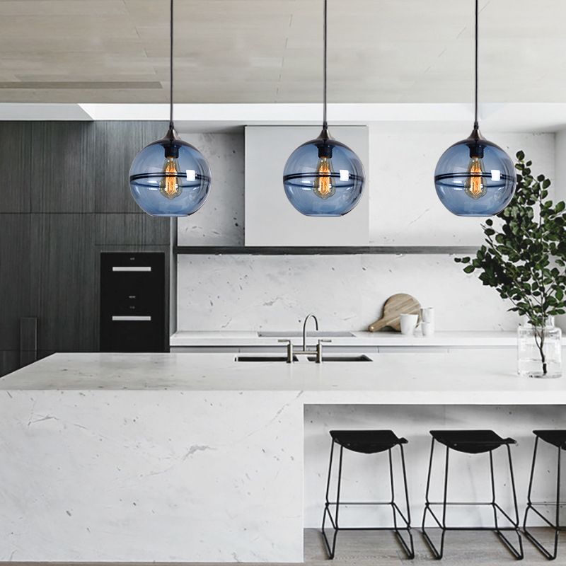 Modern Design Globe Glass Pendant Lighting with Single Edison Bulb
