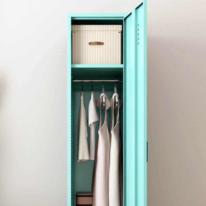 1-Door Wardrobe Closet 66.5"H Contemporary Steel Wardrobe Armoire with Legs