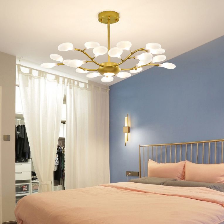 Goldzweig Kronleuchter modernistischer Metall und Acryldecker Kronleuchter für Wohnzimmer