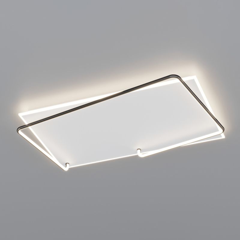 Rechteckige Minimalismus-LED-Unterputz-Deckenleuchte aus Aluminium für das Wohnzimmer