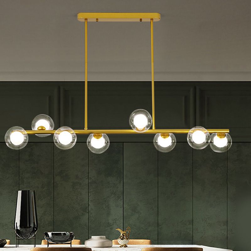 Contemporary 6/8/10-Light Black/Golden Kitchen Island Lighting LED Island Pendant Lighting