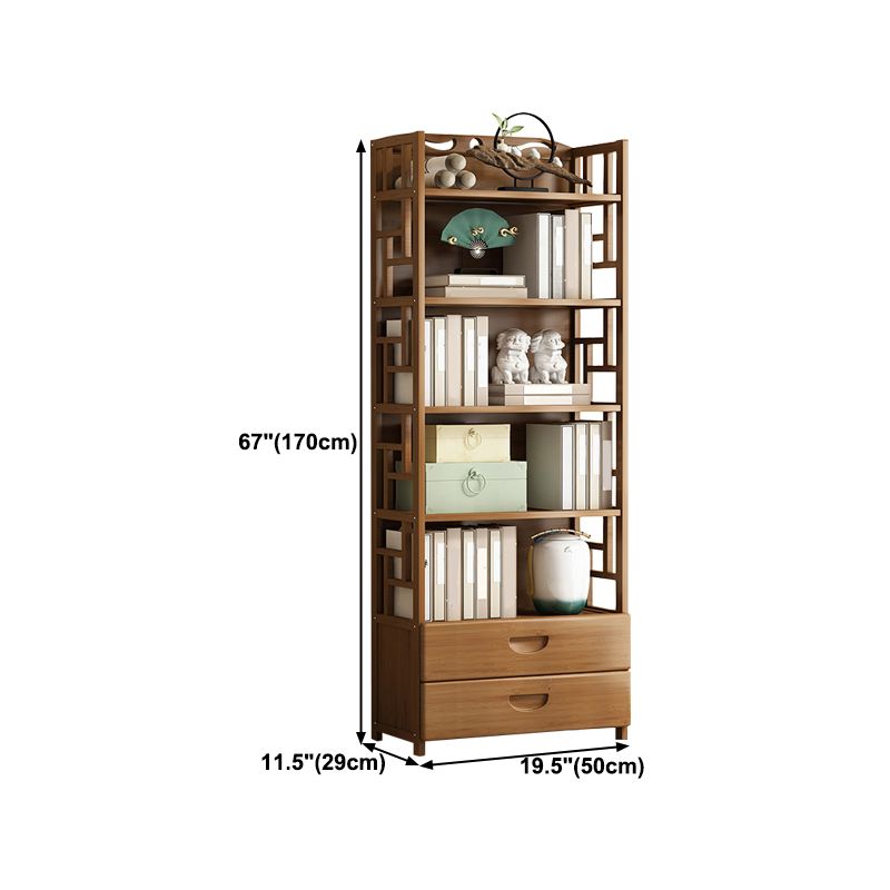 Brown Color Modern Style Bookshelf Closed Back Wood Bookcase