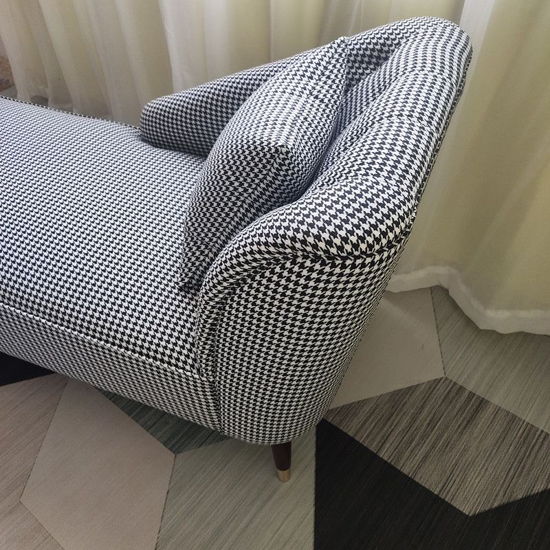Contemporary One Armed Chaise Recessed Arms Accent Chair for Living Room