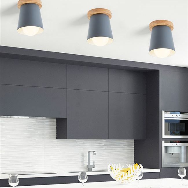 1 lampe éclairage de plafond style nordique métal conique encastré éclairage de salon