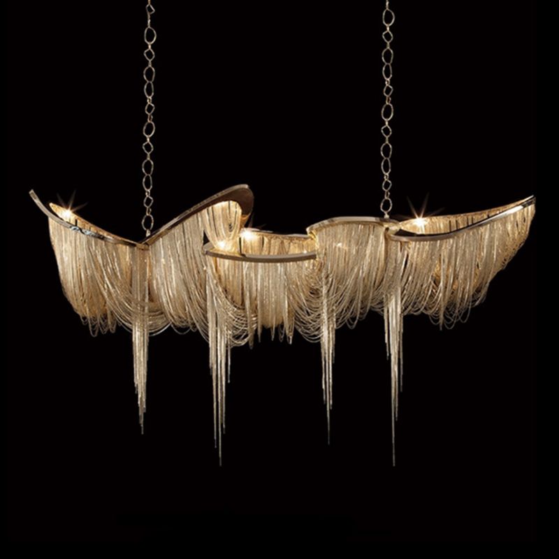 Accesorios de iluminación lineal posmodernas aluminio de aluminio hacia abajo colgante