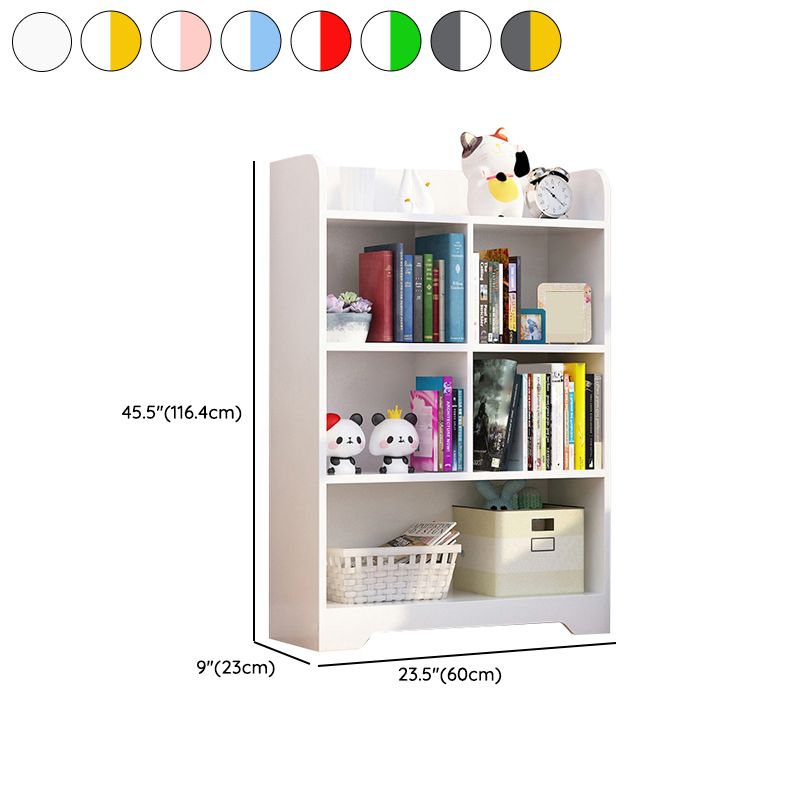 Contemporary Closed Back Bookshelf Freestanding Cubby Storage Bookcase