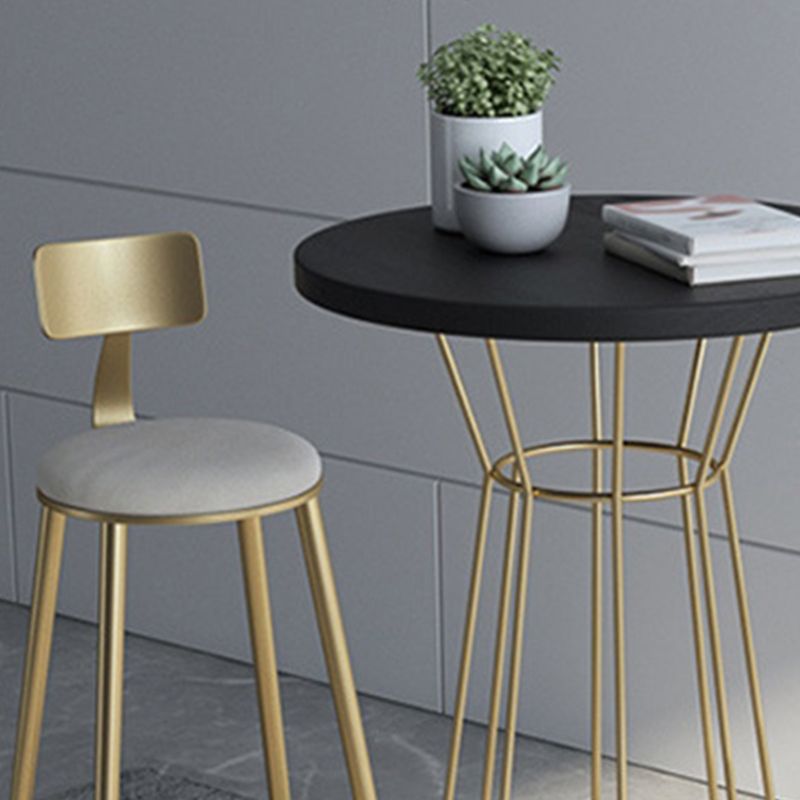 Metal and Wood Bar Set 1/2/3 Pieces Modern Round Bar Stool and Table