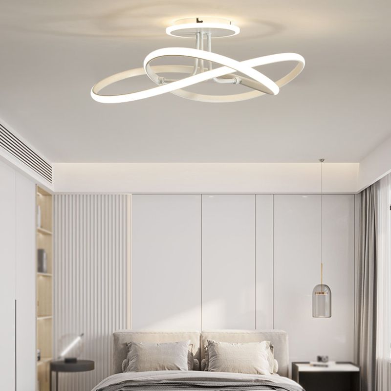 Modern LED Ceiling Light Strip Shape Ceiling Mount Lamp with Acrylic Shade for Bedroom
