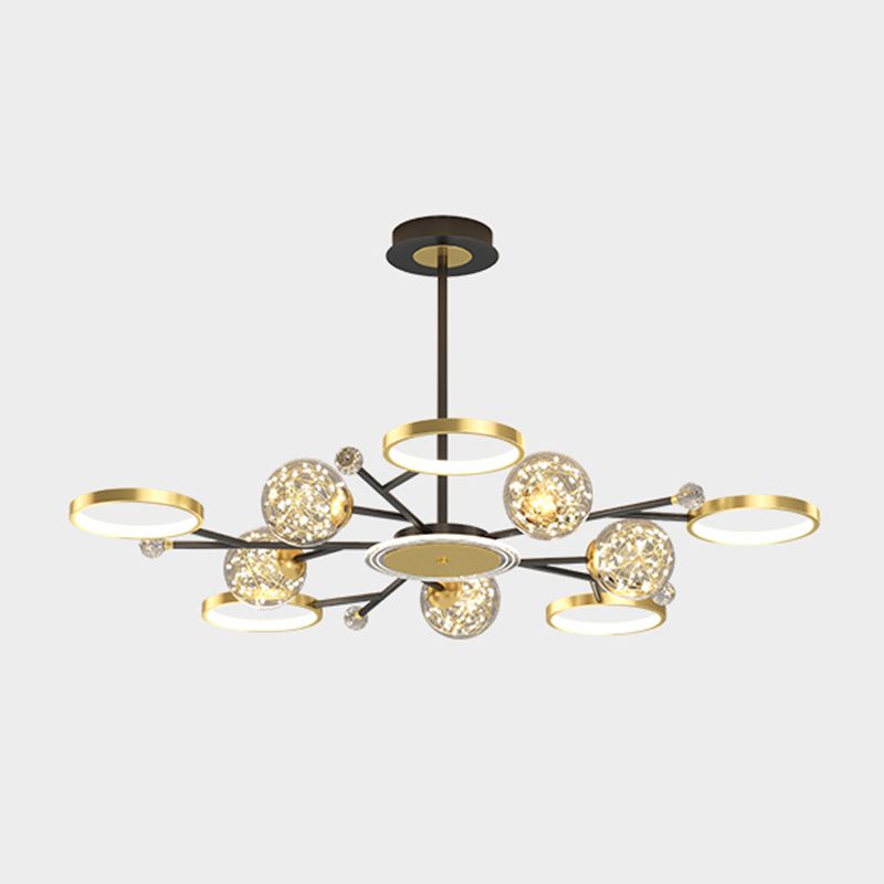 Black and Gold Hanging Pendant Lights Contemporary Glass Hanging Lamps