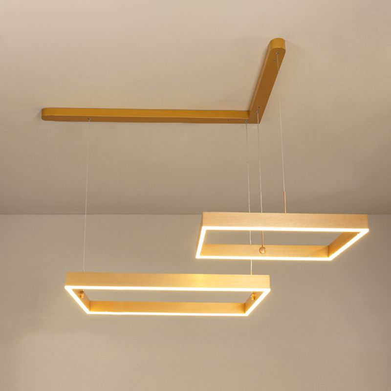 Luz colgante ajustable de LED geométrico en singularidad moderna Luz de techo interior de aluminio con sombra acrílica