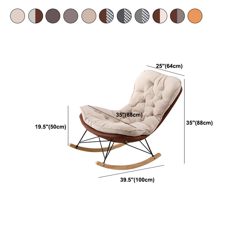 Contemporary Rocking Chair Upholstered Tufted Cushions with Light Legs Glider