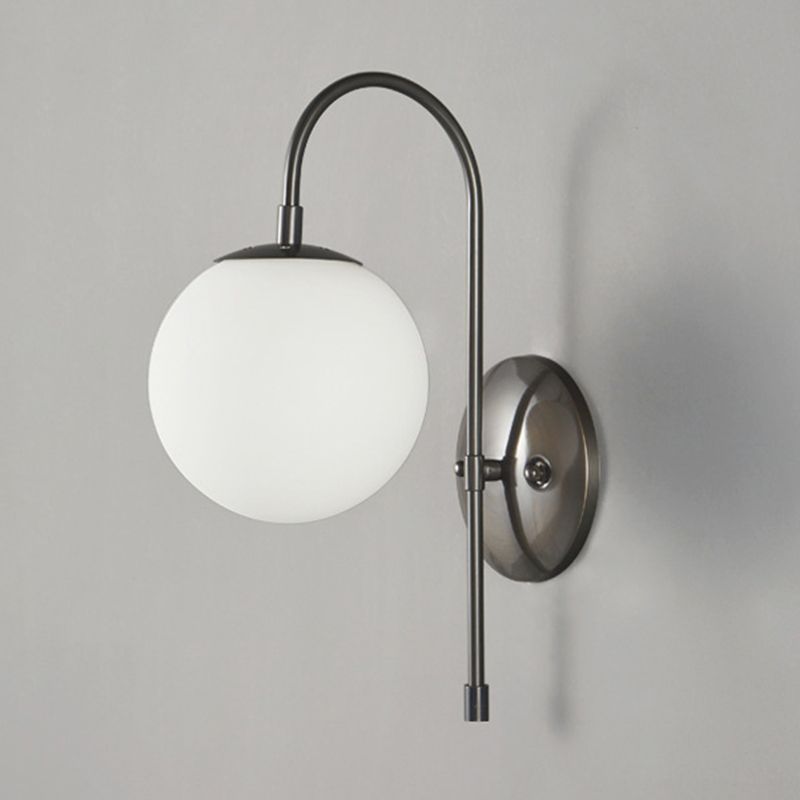 Glass Globe Wall Light Modern 1-Light Wall Lights for Bedroom