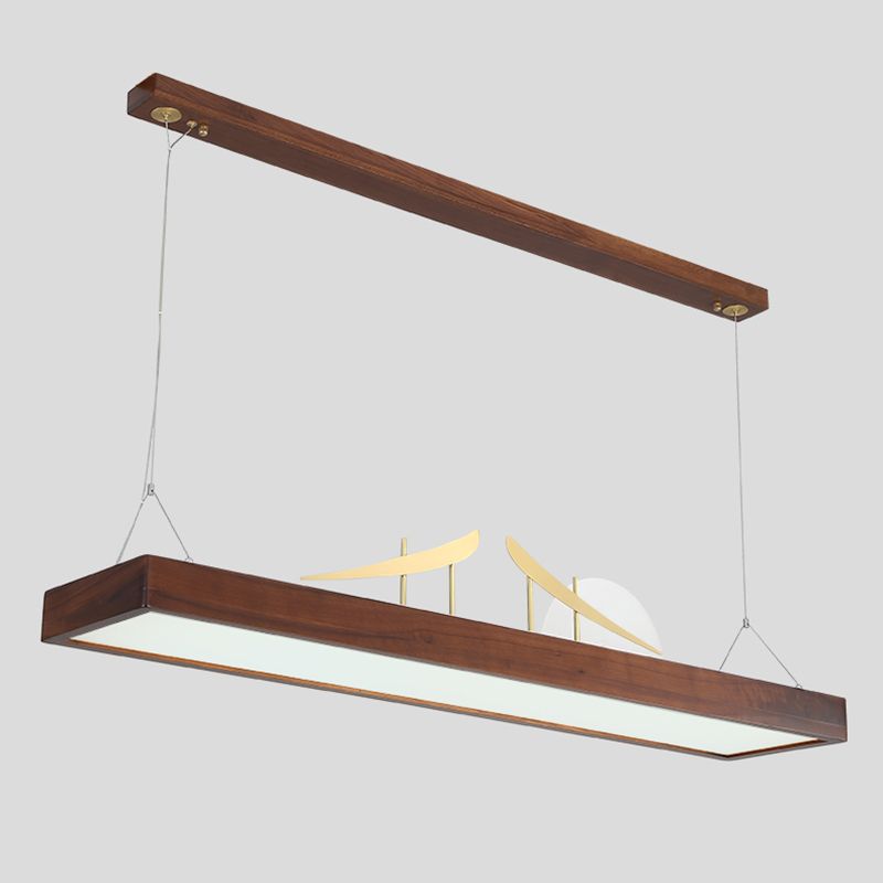 Luz de techo de isla geométrica de cocina moderna de madera ligera de madera ligera