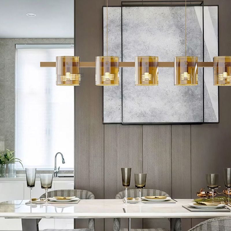 Modern Kitchen Island Lighting with Shape Island Lighting Glass 5 Light Island Lights