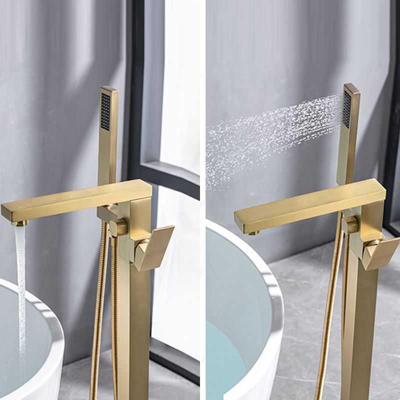 Floor Mounted Metal Freestanding Tub Filler Low Arc Freestanding Tub Filler Trim