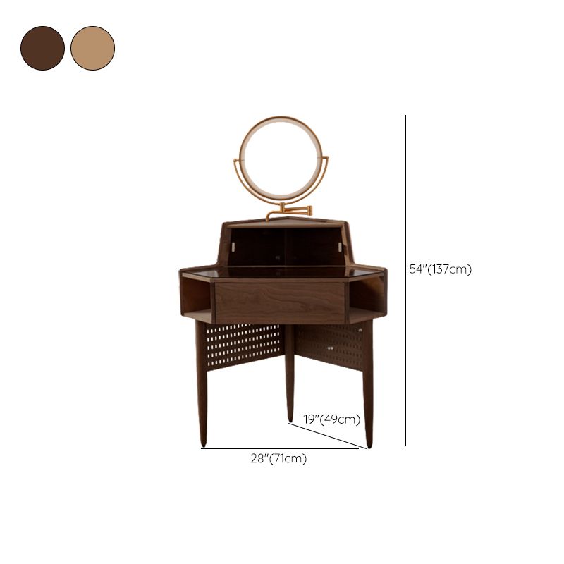 Contemporary Mirrored Glass Drawers Make-up Vanity with Storage for Bedroom