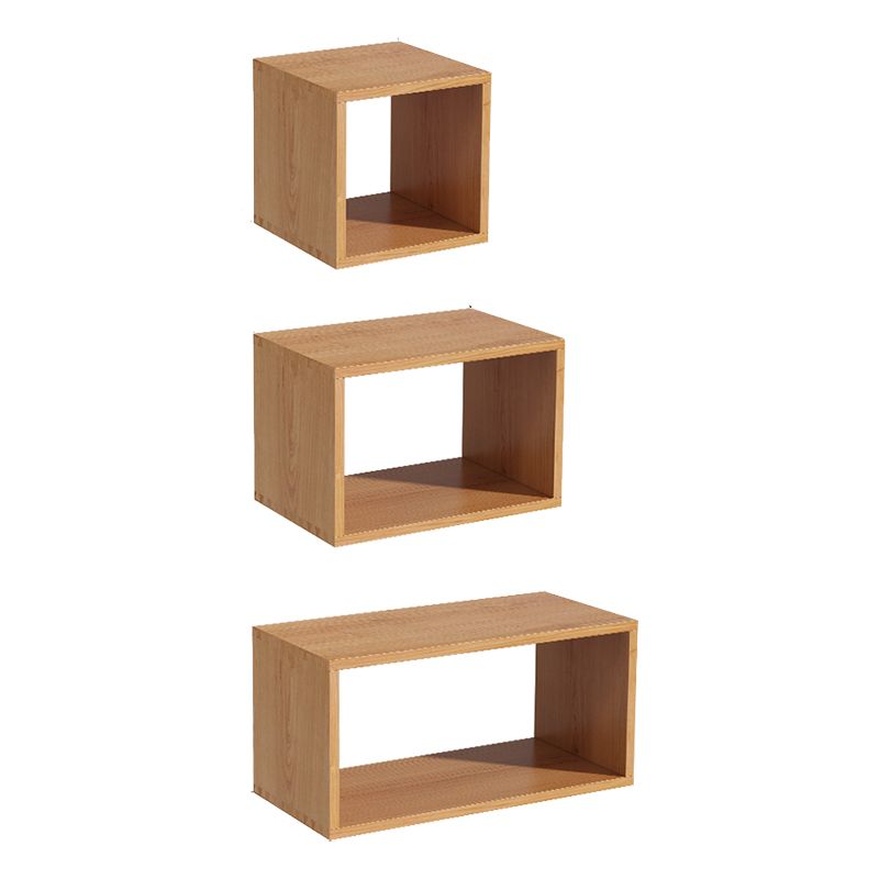 Open Back Contemporary Bookshelf Solid Wood Cube Bookcase for Office