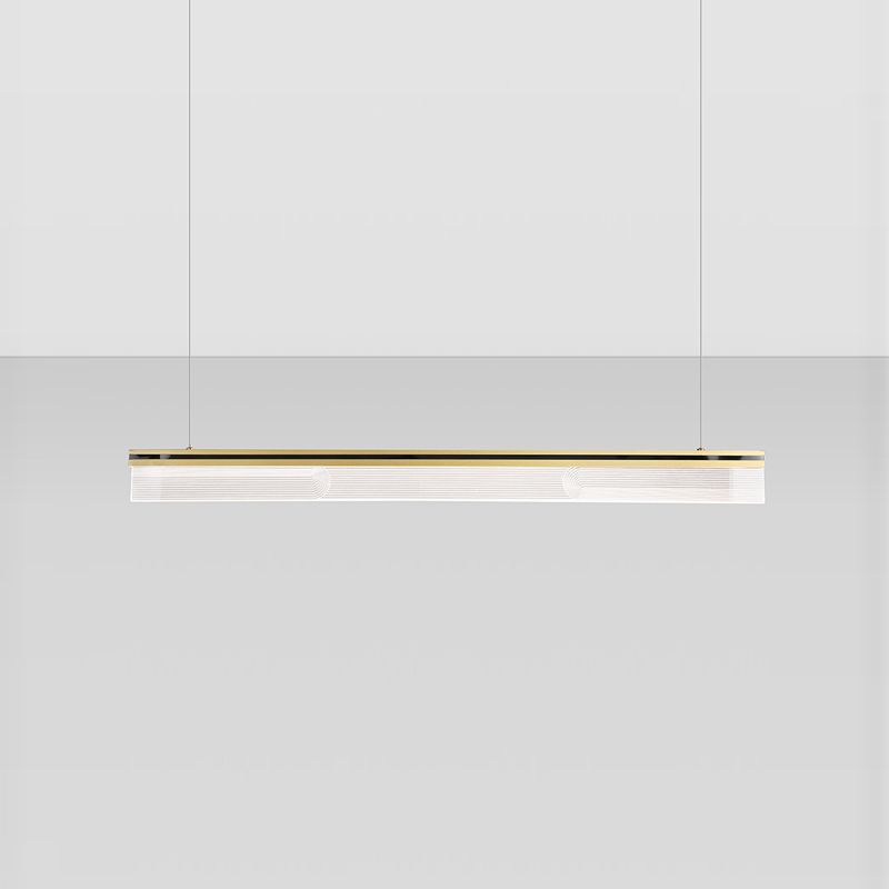 Lámpara colgante de restaurantes de 1 luces de la isla rectangular moderna con sombra acrílica transparente