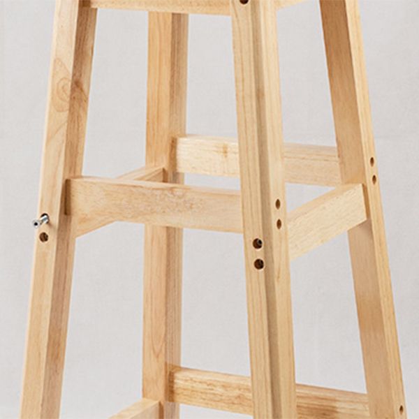 Contemporary Backless Square Seat Indoor Solid Wood Bar Stool