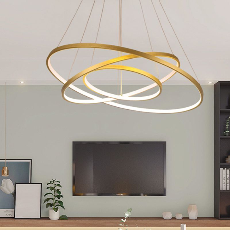 Lámparas de metal múltiples lámparas colgantes capas de estilo colgante de estilo moderno