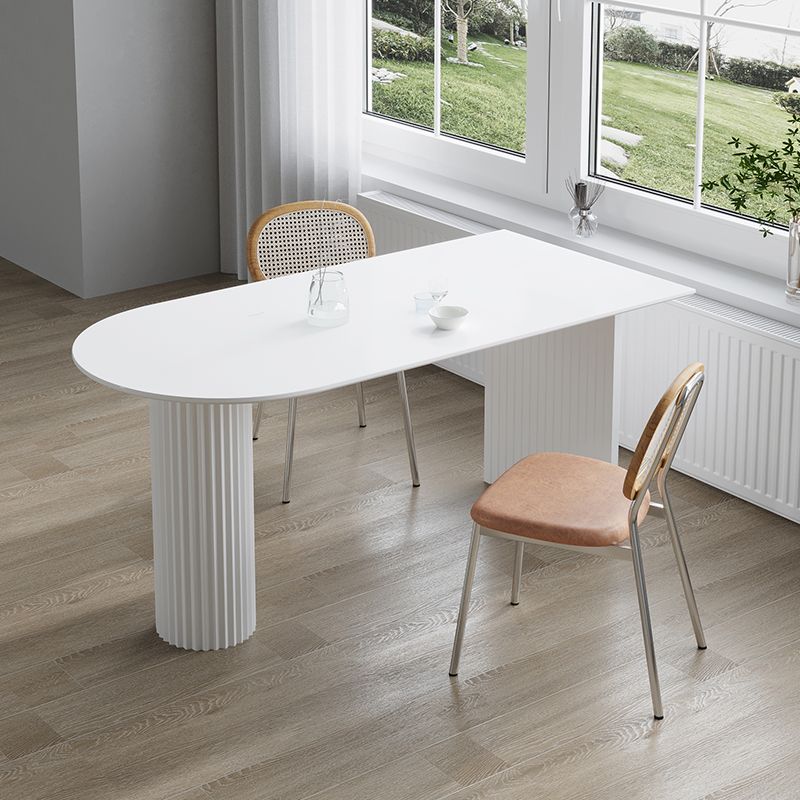 Dining Room Kitchen Table Modern Oval Solid Wood Double Pedestal Table