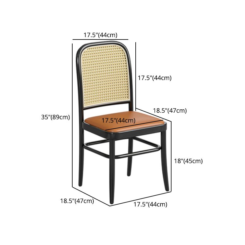 Contemporary Bar and Counter Stool Brown Stool with 4 Legs in Black