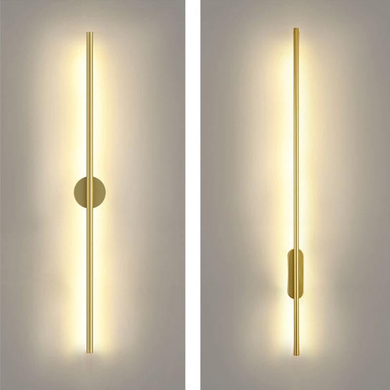Modern Creative Linear LED Wall Light Wrought Iron Indoor Wall Lamp with Acrylic Shade