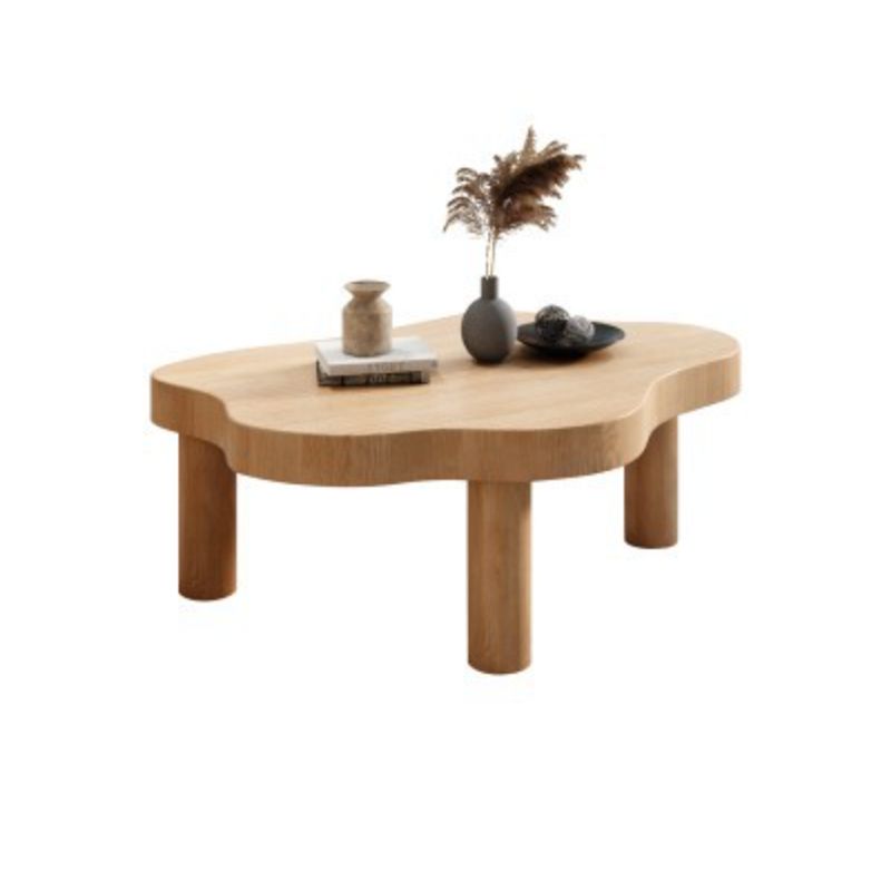 Nordic 3 Legs Cocktail Table Solid Wood Geometric Single Coffee Table