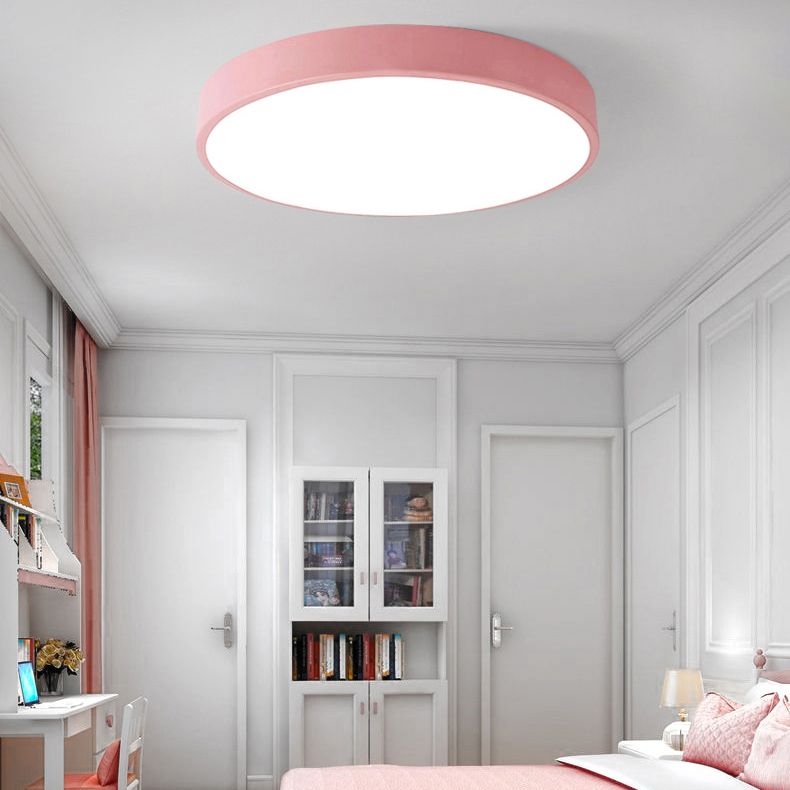 1-Light Round Flush Ceiling Light Fixture Modern Acrylic Flush Light