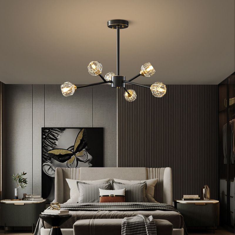 Zeitgenössische radiale Anhängerleuchte Kristallhängung angehender Licht für Wohnzimmer