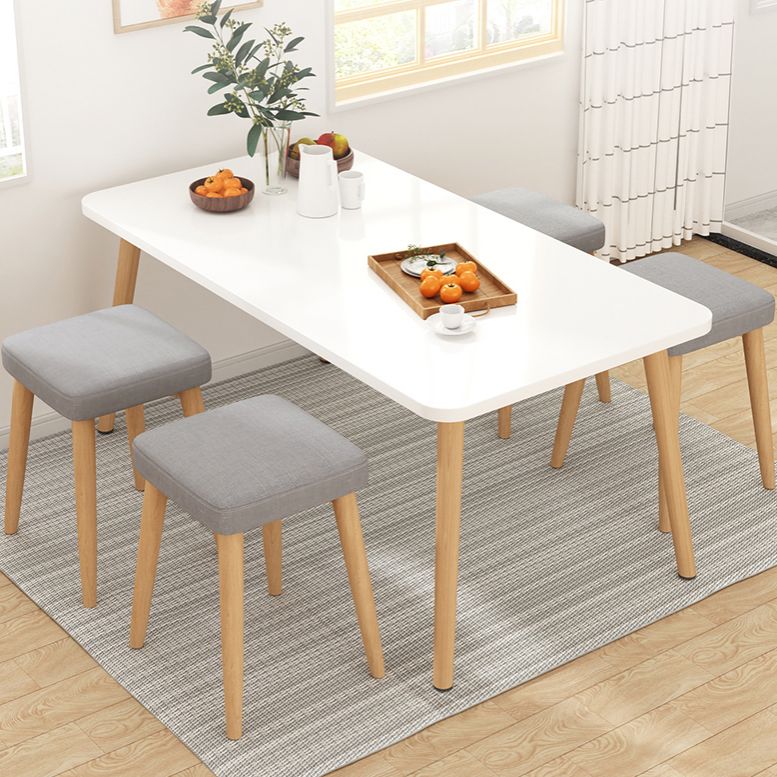 Modern 1/5 Pieces Dining Set Geometry Wood Dining Table for Dining Room